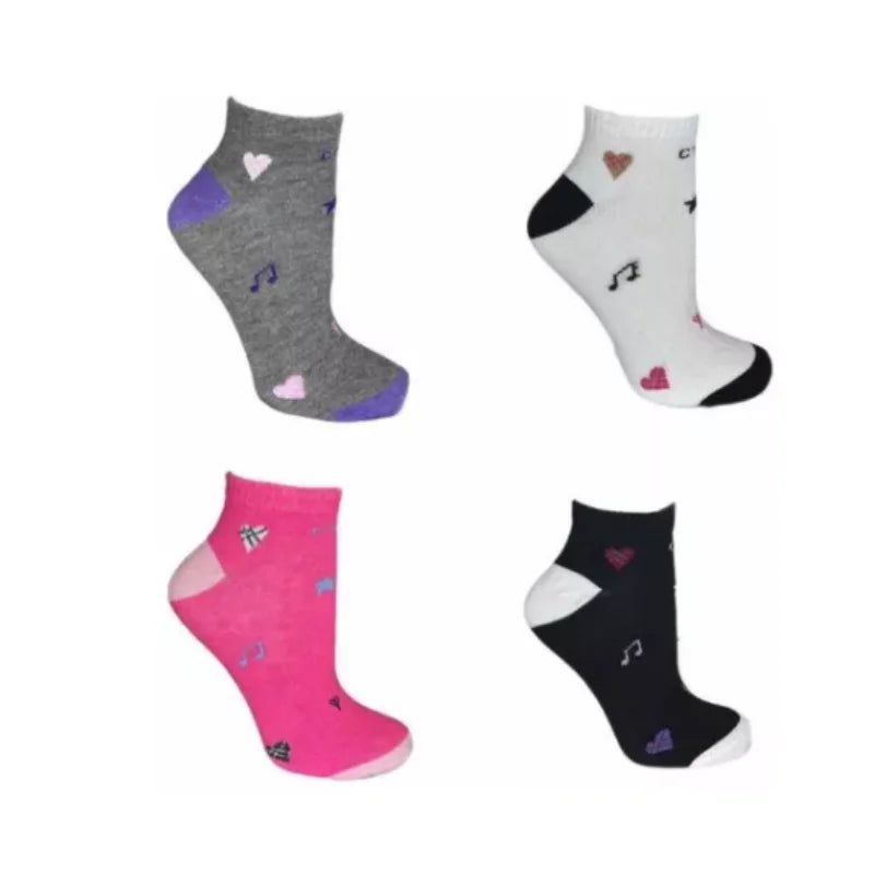 Kit 12 Pares Meias Feminina Multicolor Casual Cano Curto